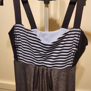 Lululemon Run Back On Track Tank, Black Classic Stripe Polar Haze Black